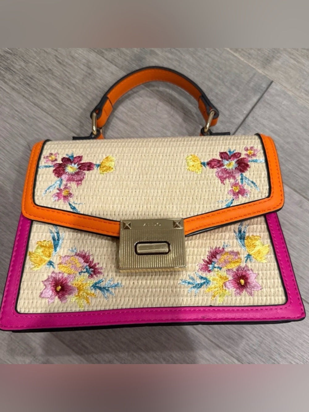 Aldo-Poldice straw Satchel